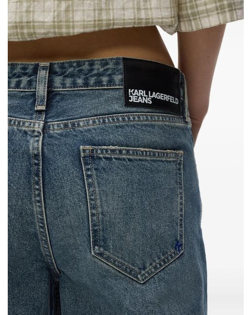 Karl Lagerfeld Blue Distressed-Effect Jeans