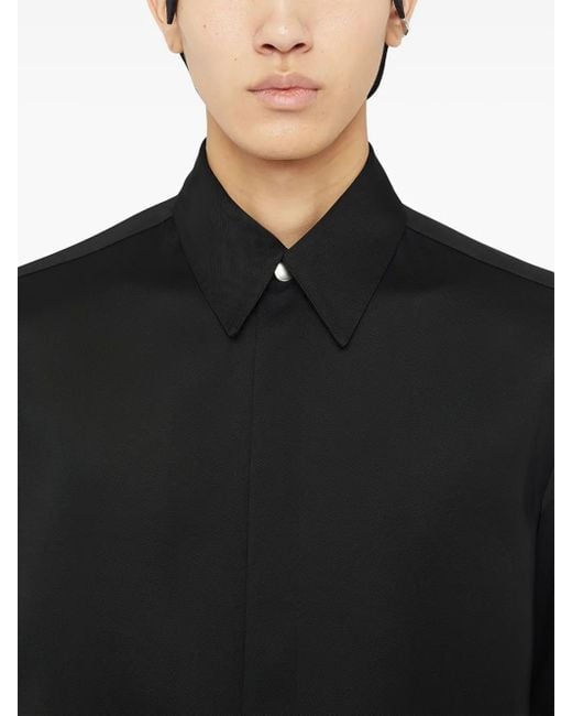 Jil Sander Black Concealed-Buttons Shirt for men