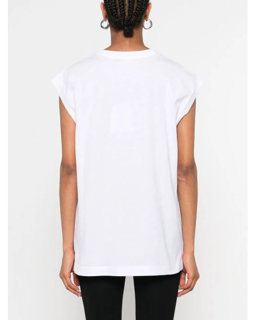 Dolce & Gabbana ラウンドネック ノースリーブ トップ White