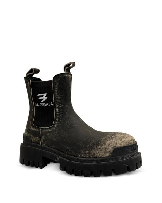 Balenciaga Black Strike Chelsea Boots for men