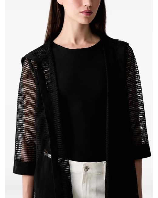 Joseph Ribkoff Black Mesh-Panelled Jacket