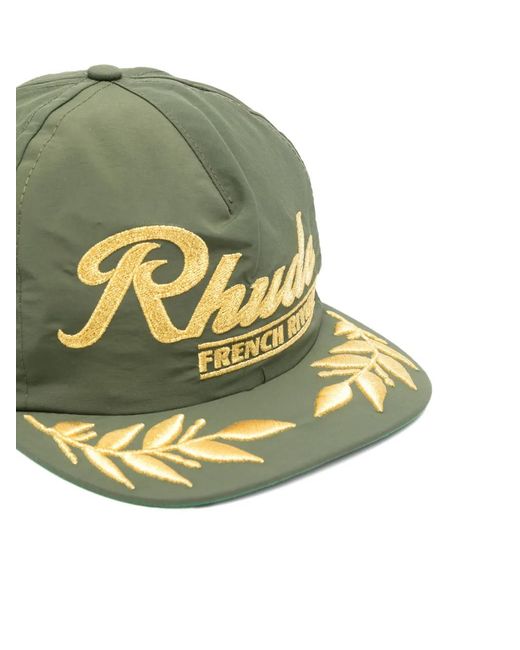 Rhude Green Embroidered Baseball Cap for men