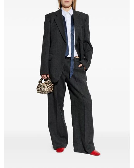 Alexander Wang Black Elasticated Wide Trousers