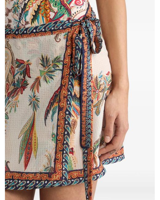 Etro Pink Paisley-Print Midi Skirt