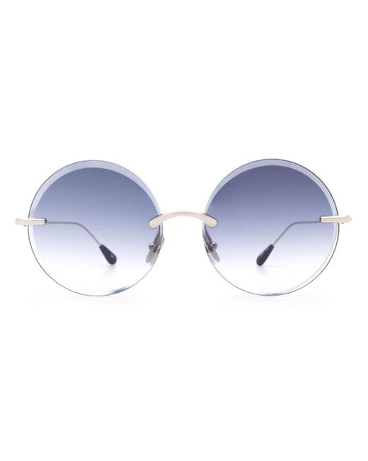 Kaleos Eyehunters Blue Round-Frame Sunglasses