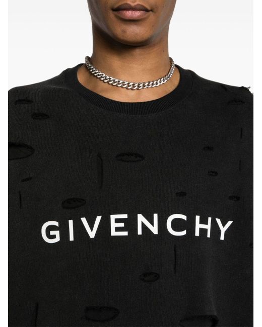 Sudadera Archetype con detalles rasgados Givenchy de hombre de color Black