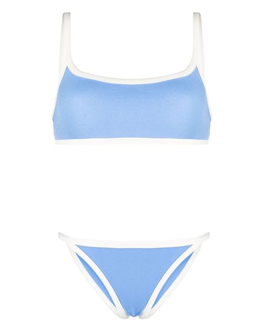 Lisa Marie Fernandez Contrasting-border Bikini Set in Blue | Lyst
