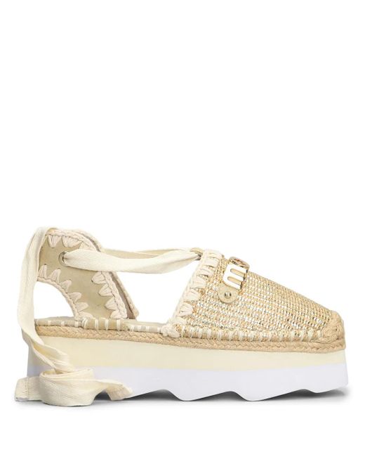 Espadrilles Con Logo di Mou in Natural