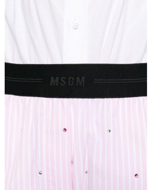 MSGM Shorts Verfraaid Met Stras in het Pink
