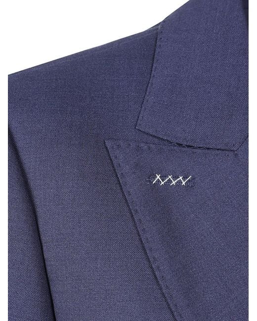 Max Mara Blue Double-Breasted Blazer