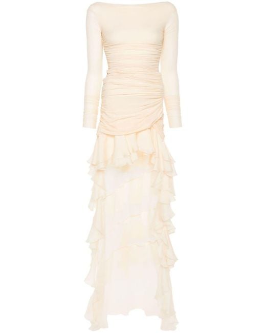 Vestido con diseño asimétrico Blumarine de color White