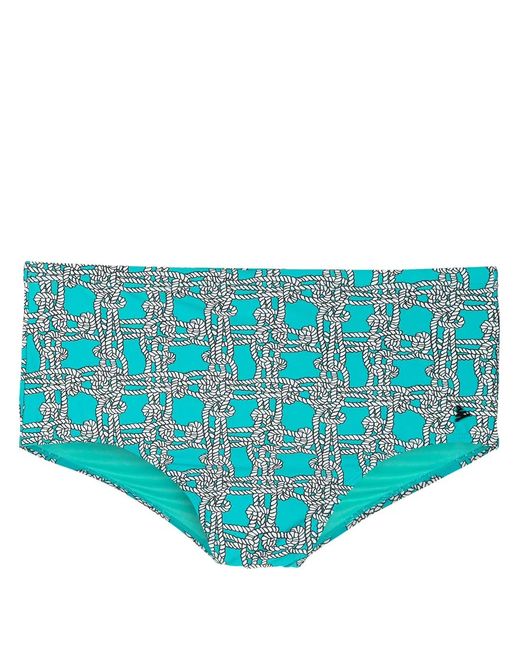 Amir Slama Blue Graphic-Print Swimming Trunks for men