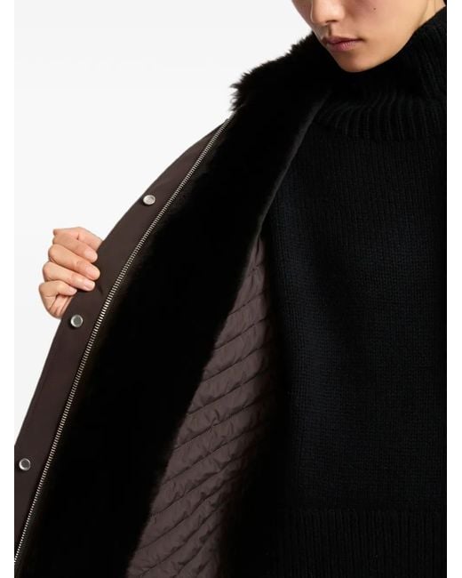 Yves Salomon Gray Shearling-Collar Parka