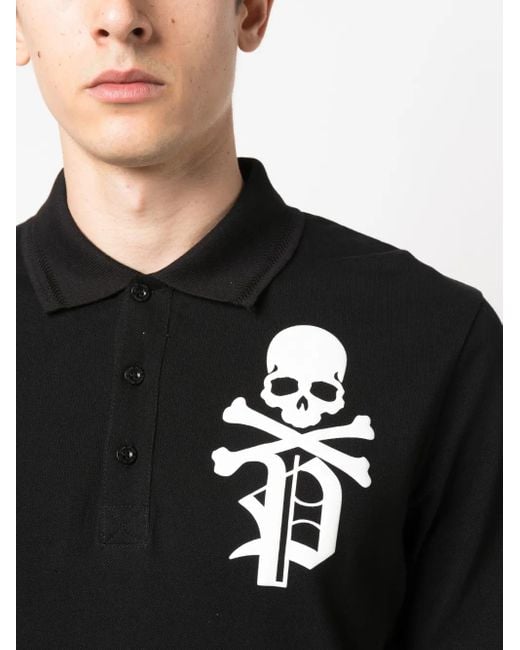 Polo Skull & Bones di Philipp Plein in Black da Uomo