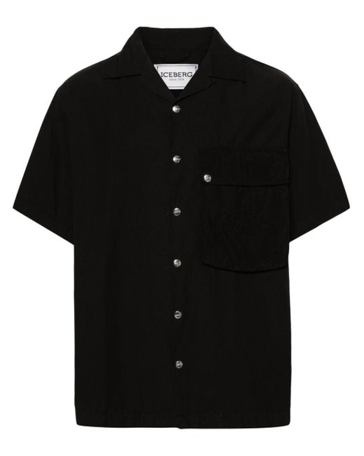 Chemise à logo brodé Iceberg pour homme en coloris Black