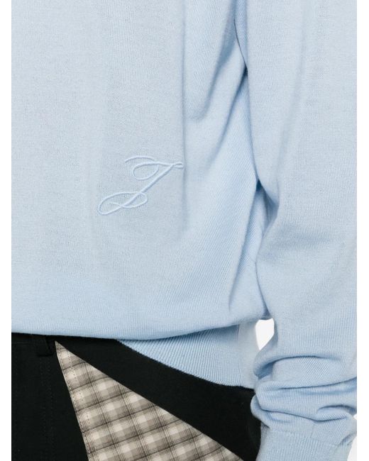 Jacquemus Blue Logo-Embroidered Top for men