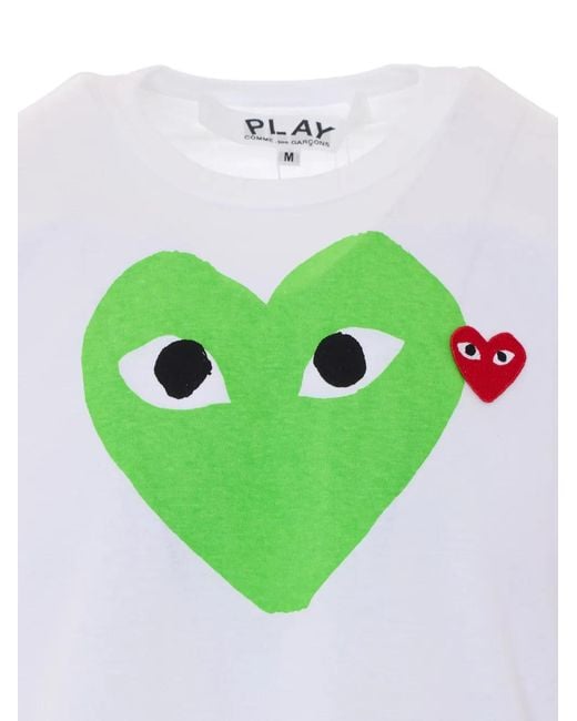 COMME DES GARÇONS PLAY Green Play Heart-Print Logo-Patch T-Shirt for men