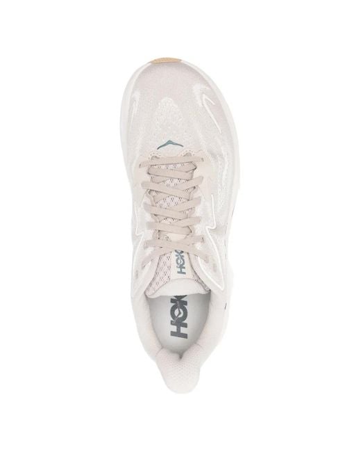Hoka One One White Clifton 10 Sneakers