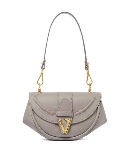 Versace White Sac Porté Épaule Virtus En Cuir