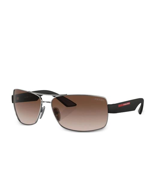 Prada Brown Pilot-Frame Sunglasses