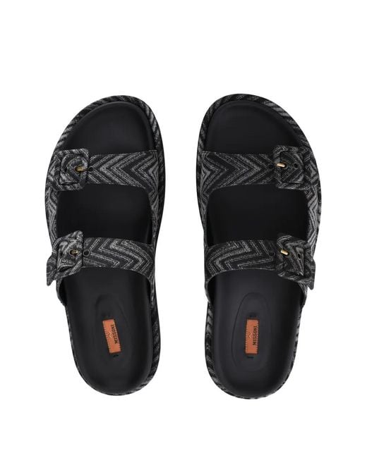 Missoni Clea Sandalen Met Zigzag-Patroon in het Black