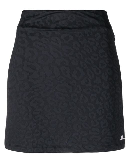 Falda deportiva Denise con estampado de leopardo J.Lindeberg de color Black