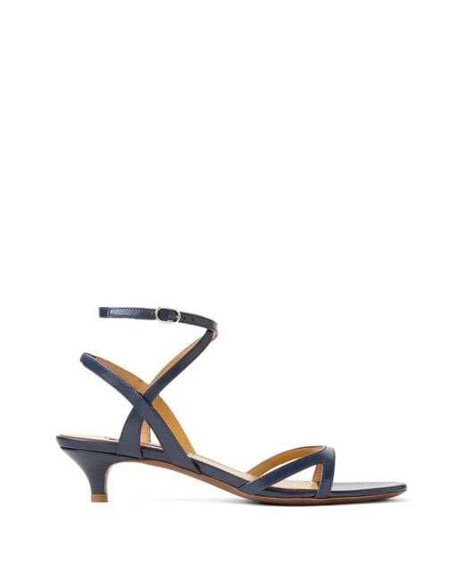 Ralph Lauren White Clarke Crisscross Buckled Sandals