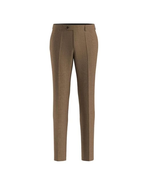 Boss X Beckham Broek Met Knopen in het Natural voor heren
