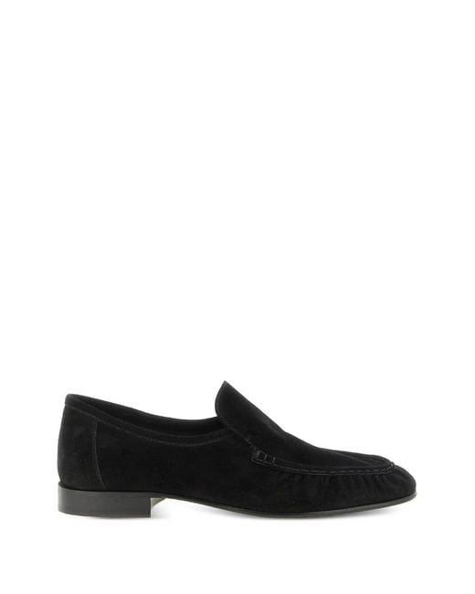 The Row Black Soft Two Suede Loafers for men