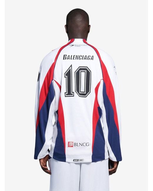 Balenciaga Hockey Panelled Long-sleeve T-shirt in White for Men
