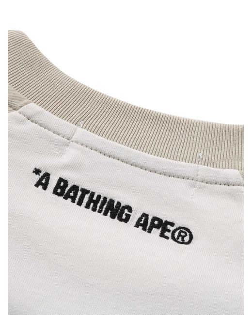A Bathing Ape White Raglan-Sleeve Logo-Patch T-Shirt for men
