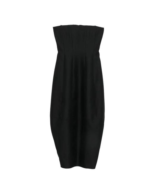 Khaite Black Stela Strapless Maxi Dress