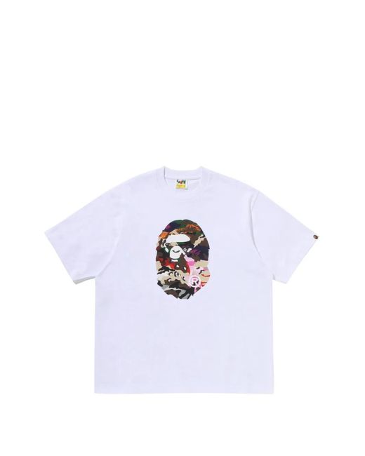A Bathing Ape White Ape Head Graphic-Print T-Shirt for men