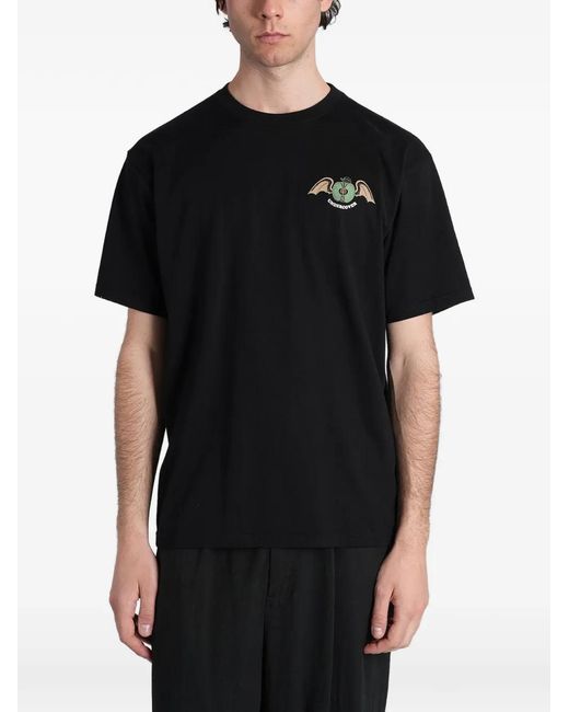 Undercover Black Apple-Print T-Shirt for men