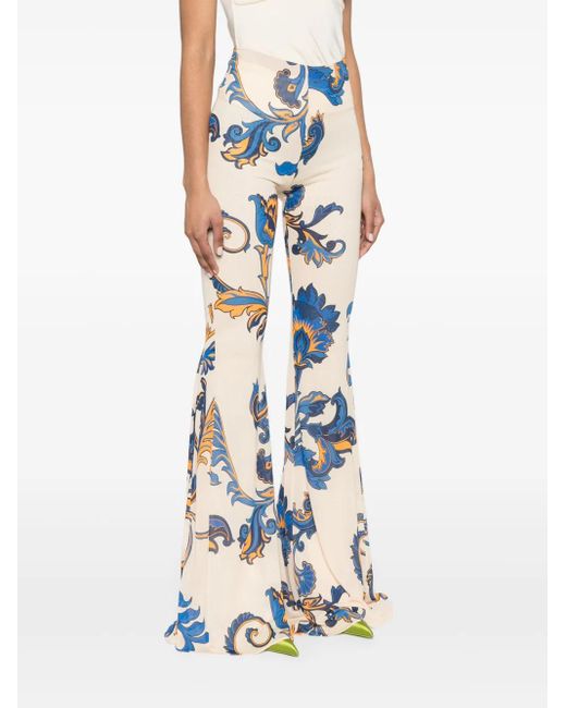 Etro Blue All-Over-Print Trousers