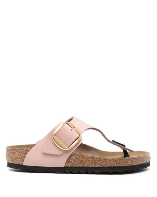 Birkenstock Pink Gizeh Nubuck-leather Sandals