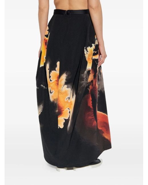 Y-3 Black Abstract-Print Long Skirt
