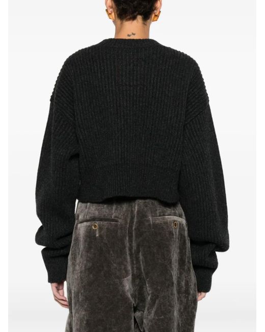 Uma Wang Black Ribbed Sweater