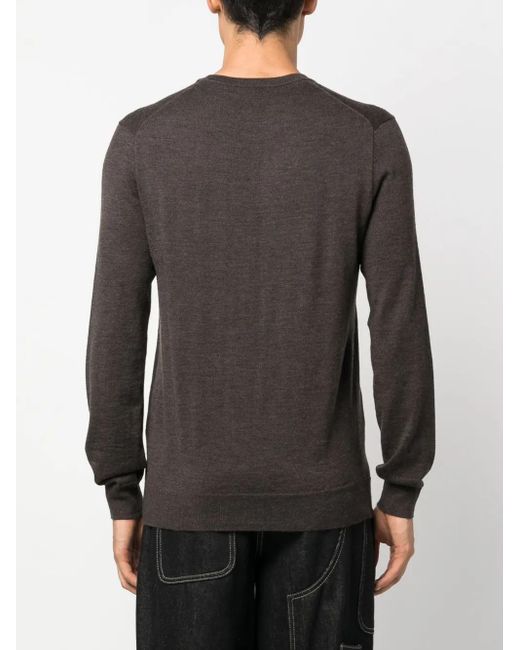 Polo Ralph Lauren Black Polo Pony-Embroidered Wool Jumper for men