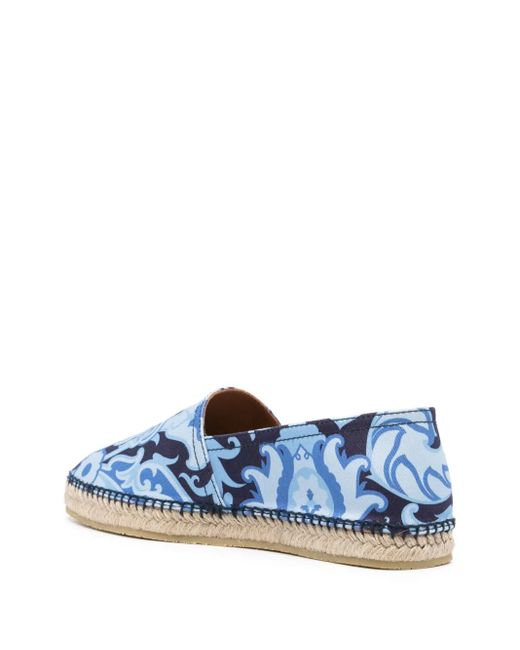 Etro Blue Paisley-Print Espadrilles for men