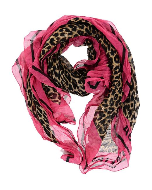 Sciarpa Con Stampa Leopardata di Balenciaga in Pink