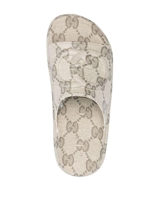 Gucci Slippers Met G-print in het Gray