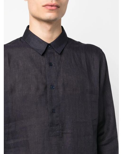 Orlebar Brown Blue Long-Sleeve Linen Shirt for men