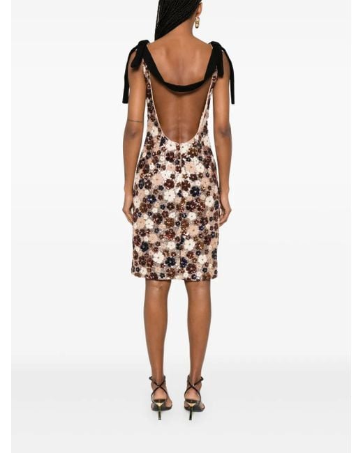 N°21 Brown Sequinned Midi Dress