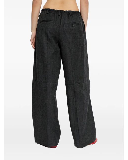 Alexander Wang Black Elasticated Wide Trousers