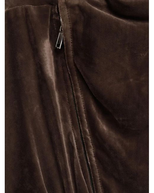 Rick Owens Black Velvet Zip-Front Cropped Jacket