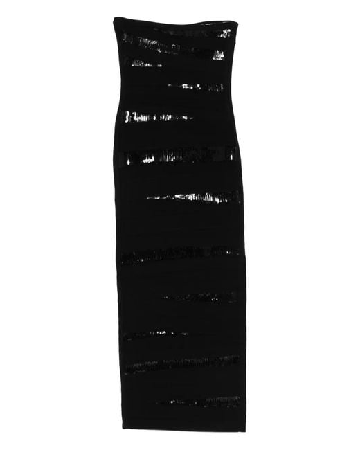Herv Lger Women's Black Chiara Gown Sequin-Embellished Midi Dress