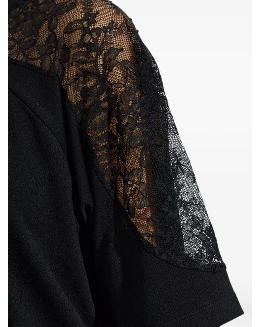 Off-White c/o Virgil Abloh Black Lace-Panel T-Shirt