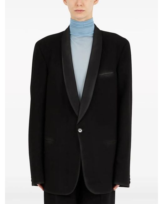 Maison Margiela Black Wool Single-Breasted Blazer Jacket