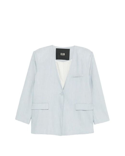 ELEH White V-Neck Blazer